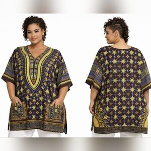 Nwt Dashiki Style Lightweight Cover up Tunic Dress Top